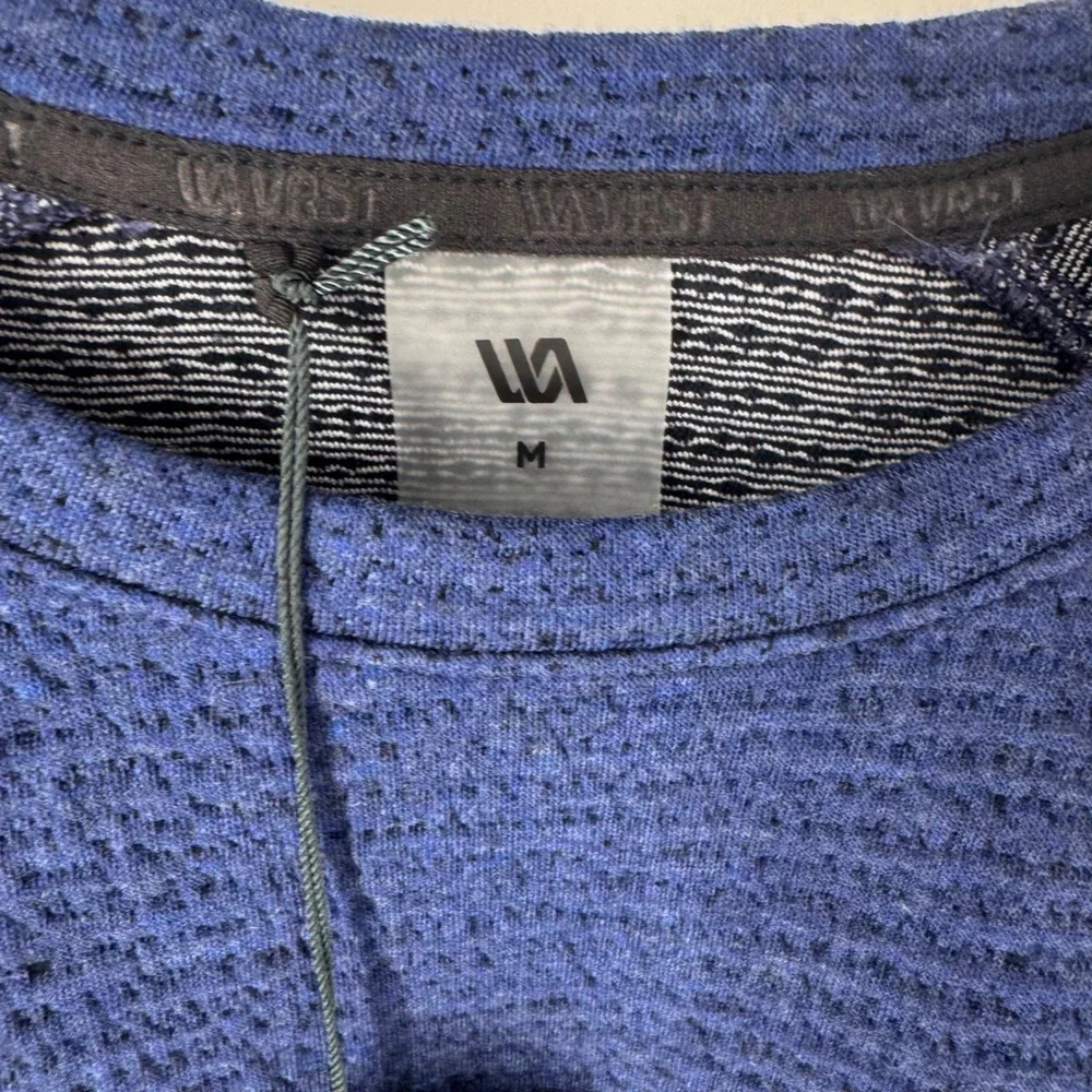 VRST Mens Recharge Lunar Crew Neck Sweatshirt Dark  Blue Textured UPF 50+ M NEW